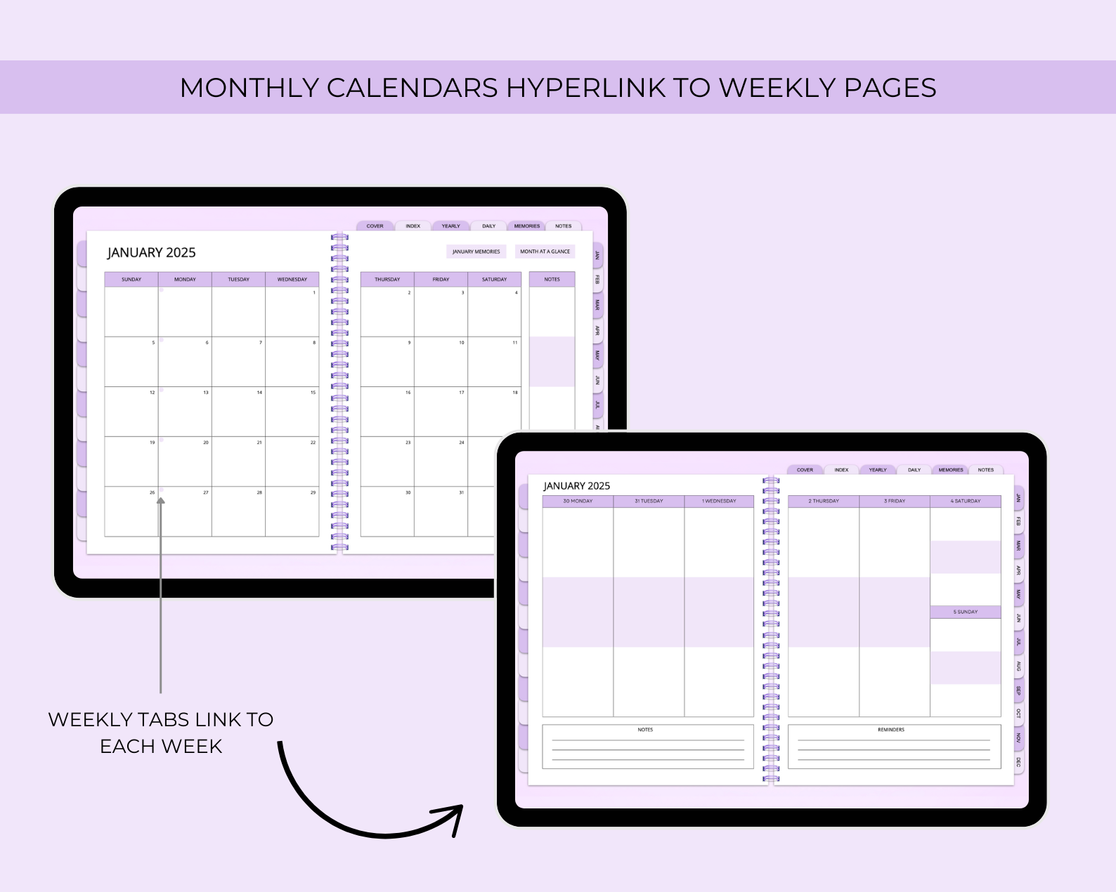 2026 Simply Elegant Digital Planner in Purple