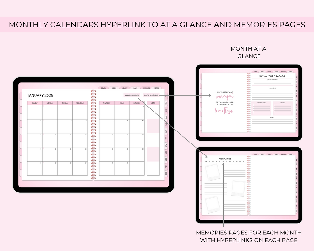 2026 Simply Elegant Digital Planner in Pink