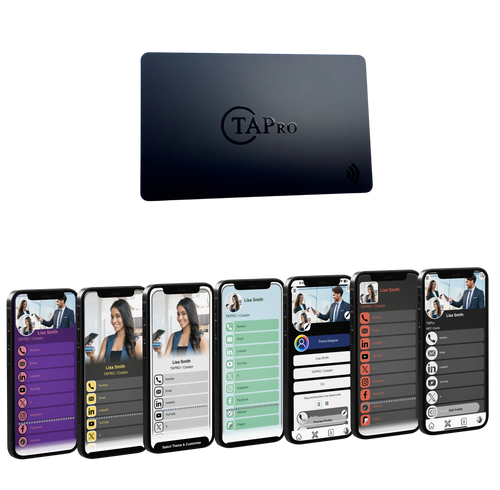 Digital NFC Business Card - Matte Black One-Tap Contactless Share