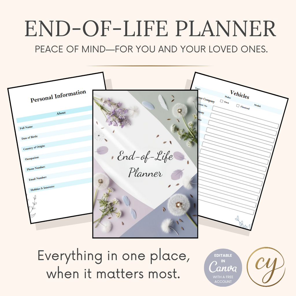 End-of-Life Planner | 35-Page Editable Canva Template